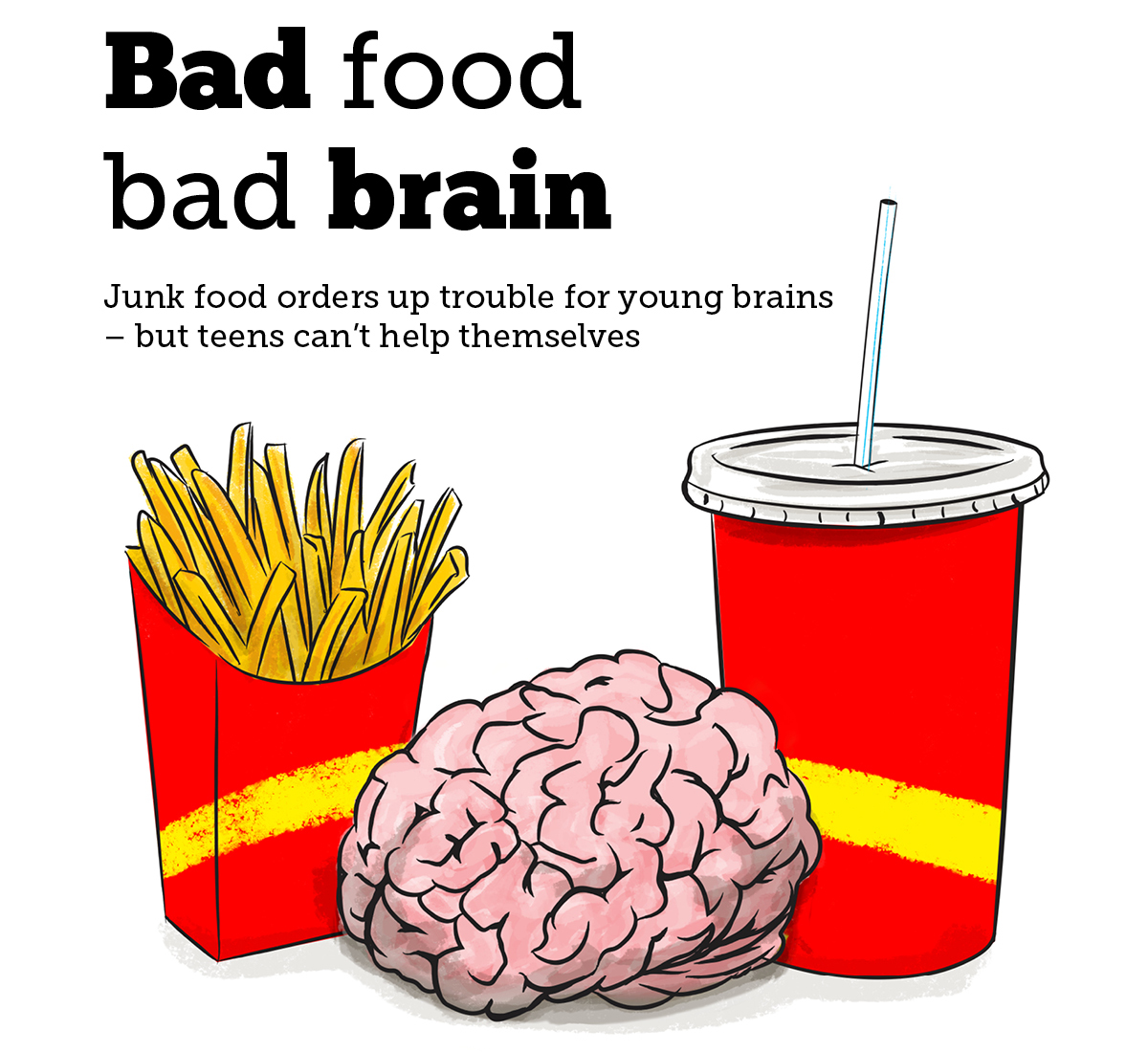 Bad food bad brain graphic - Junk food orders up trouble for young brains but teens can't help themselves