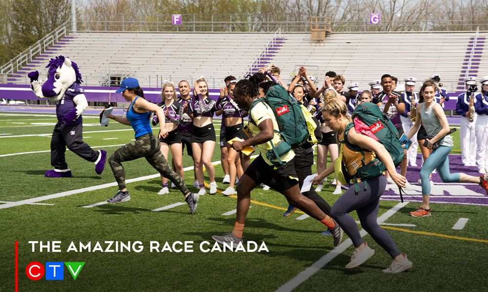 The Amazing Race Canada teams during a neuroscience challenge at Western University on August 16.